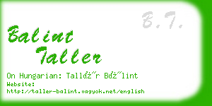 balint taller business card